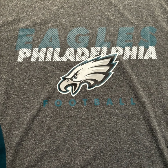 Philadelphia Eagles Activewear T-Shirt NFL Team Apparel Mens Sizes Gray Football - Picture 2 of 10